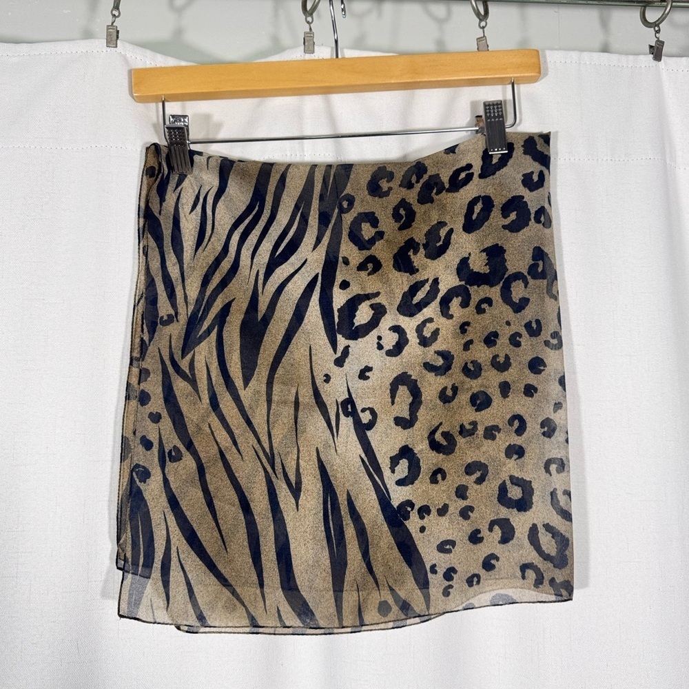 Vintage Sheer Mixed Animal Print Scarf